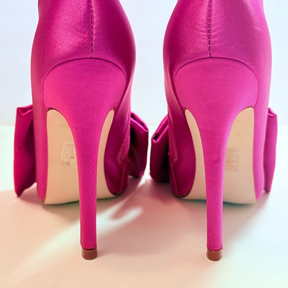Azalea Wang Dolls Kill Need You All To Myself Stiletto Booties Blitz Pink Satin - Picture 9 of 15